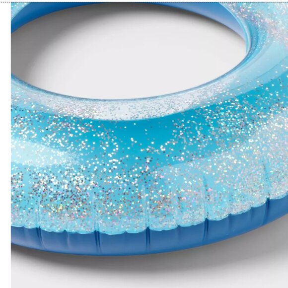 42" Ring Tube with Glitter - Sun Squad Light Blue: Inflatable Pool Toy - NIB - Picture 3 of 5